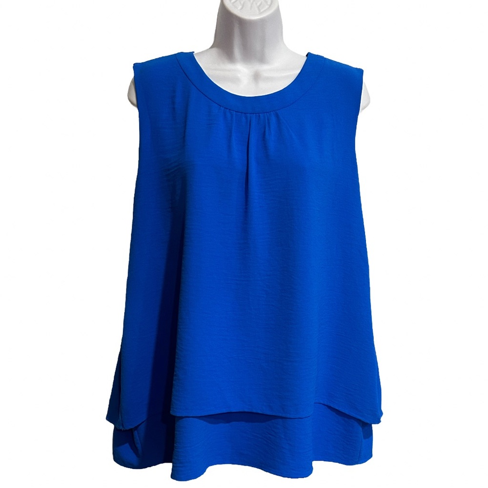 CALVIN KLEIN Layered Sleeveless Top, Size XL